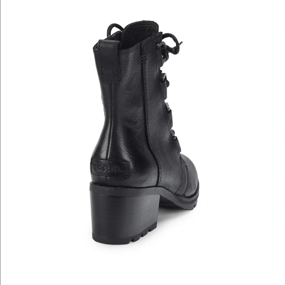 SOREL CATE LACE UP LEATHERS BLACK BOOTIE Size: 8 - Picture 11 of 11